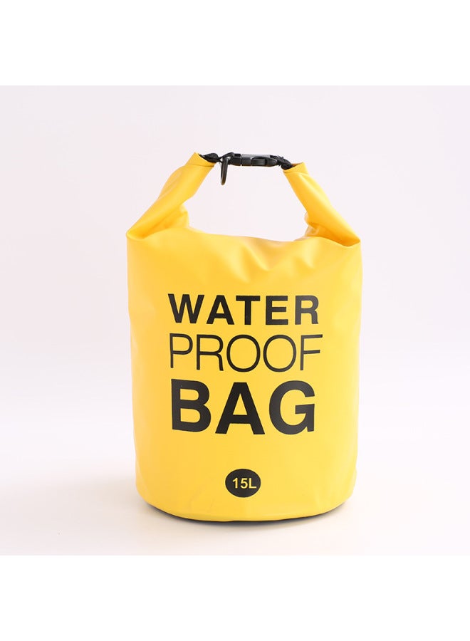 PVC Mesh Beach Waterproof Bag Single And Double Shoulder Waterproof Bag Waterproof Barrel Bag Waterproof Bag Stream Tracing Bag Outdoor Supplies-Color:Orange-Capacity:5L Single Shoulder Strap - Image 5